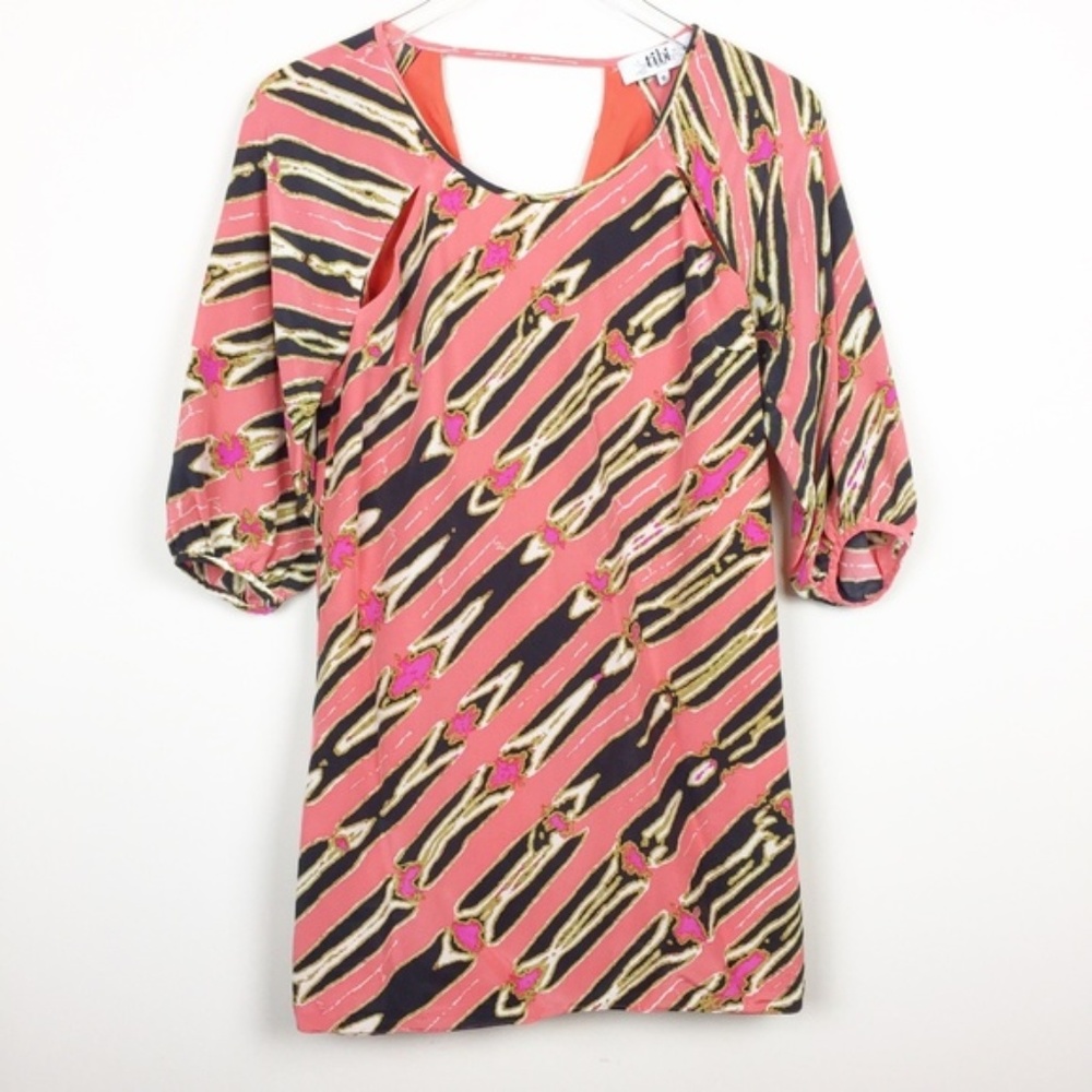 Tibi | Alison Cutout Patterned Silk Dress
